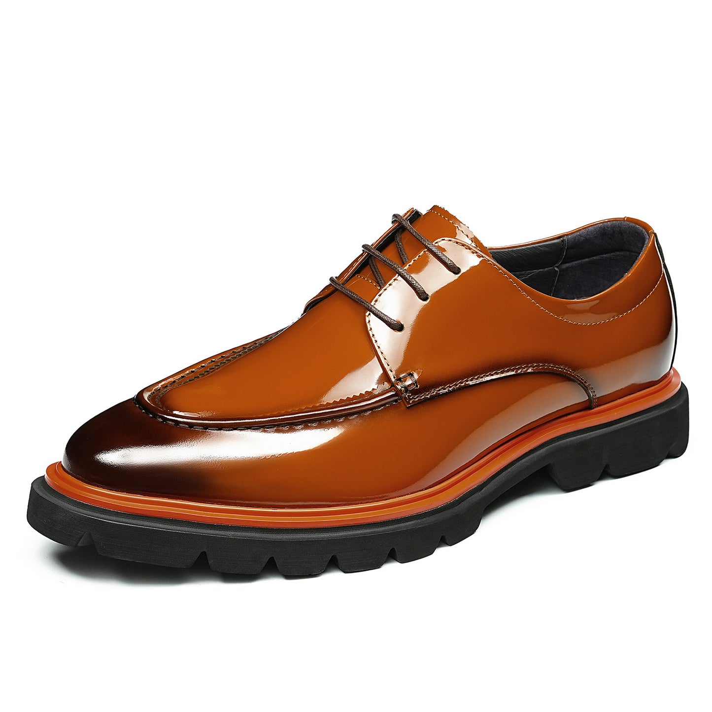 Men's Structured Derby Shoes with Open Lacing & Architectural Sole