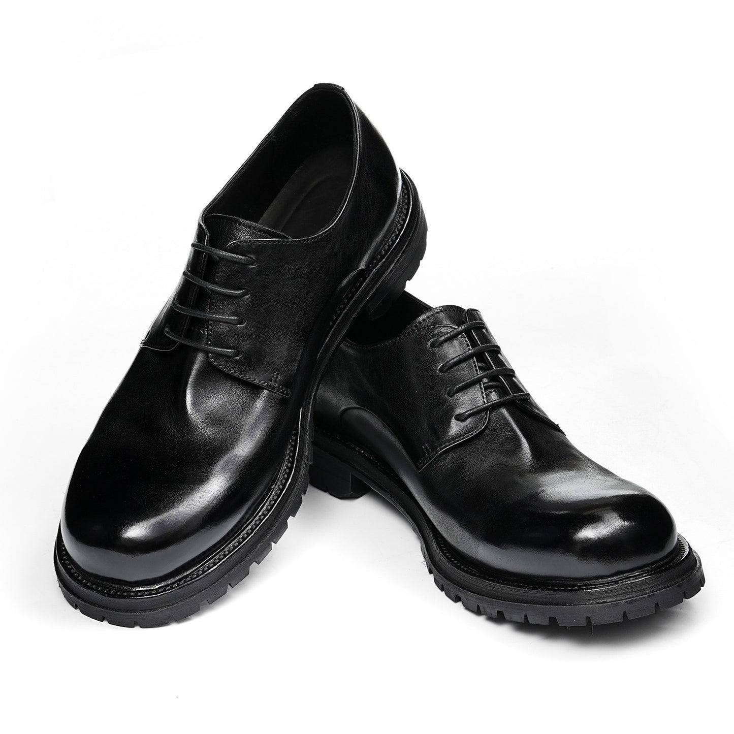 Men's Derby Shoes Round-Toe with Robust Sole