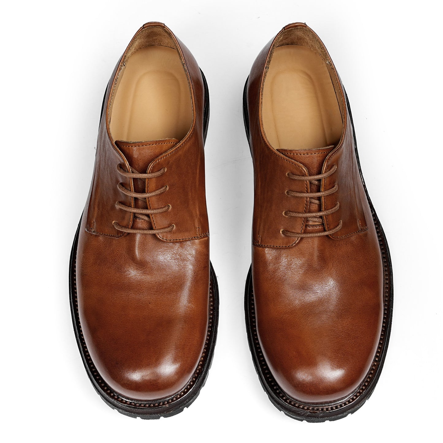 Men's Derby Shoes Round-Toe with Robust Sole