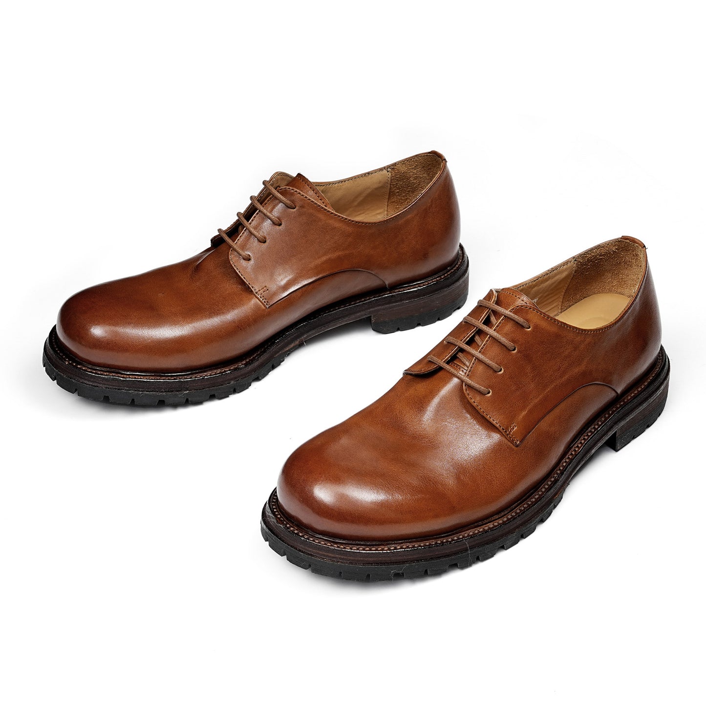 Men's Derby Shoes Round-Toe with Robust Sole