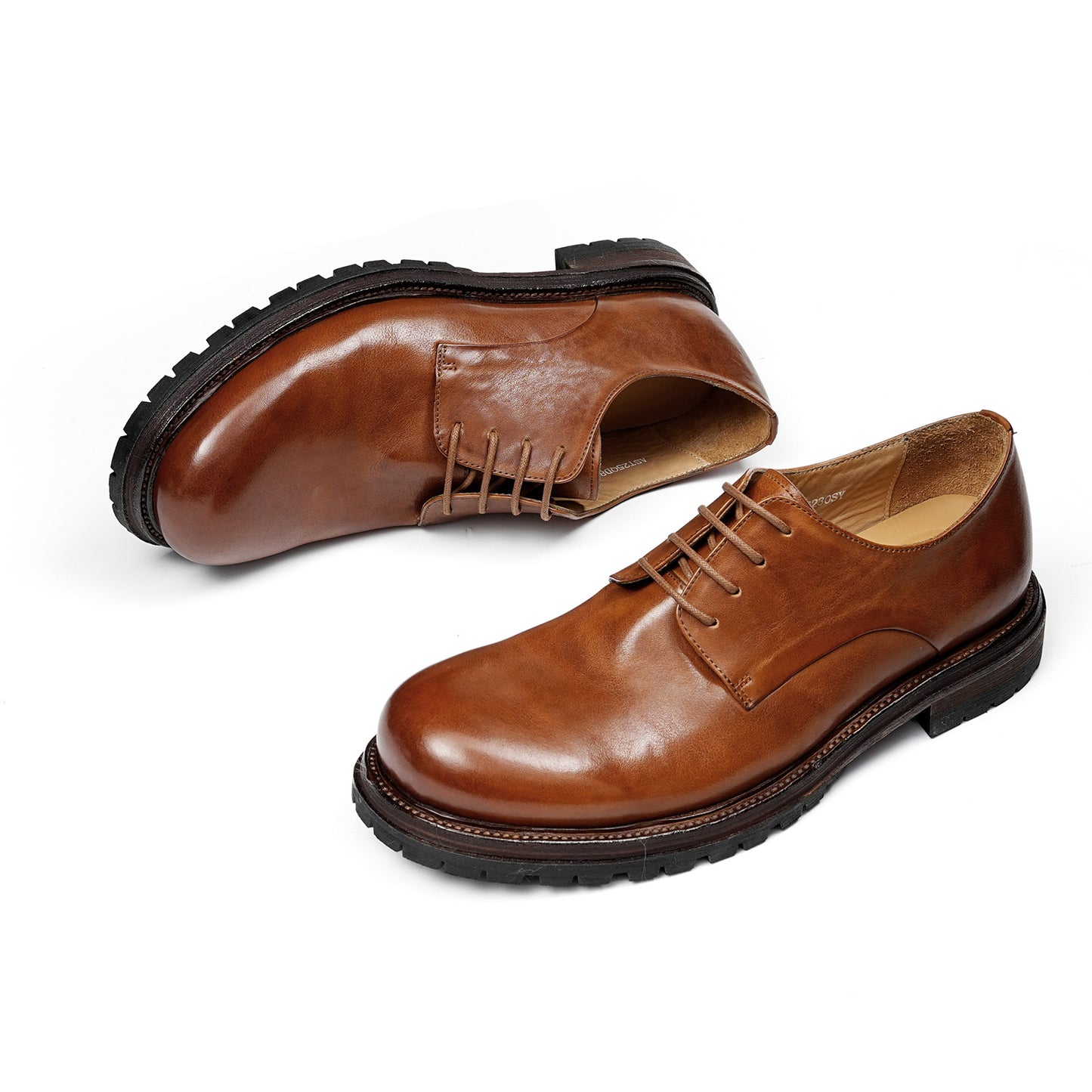 Men's Derby Shoes Round-Toe with Robust Sole