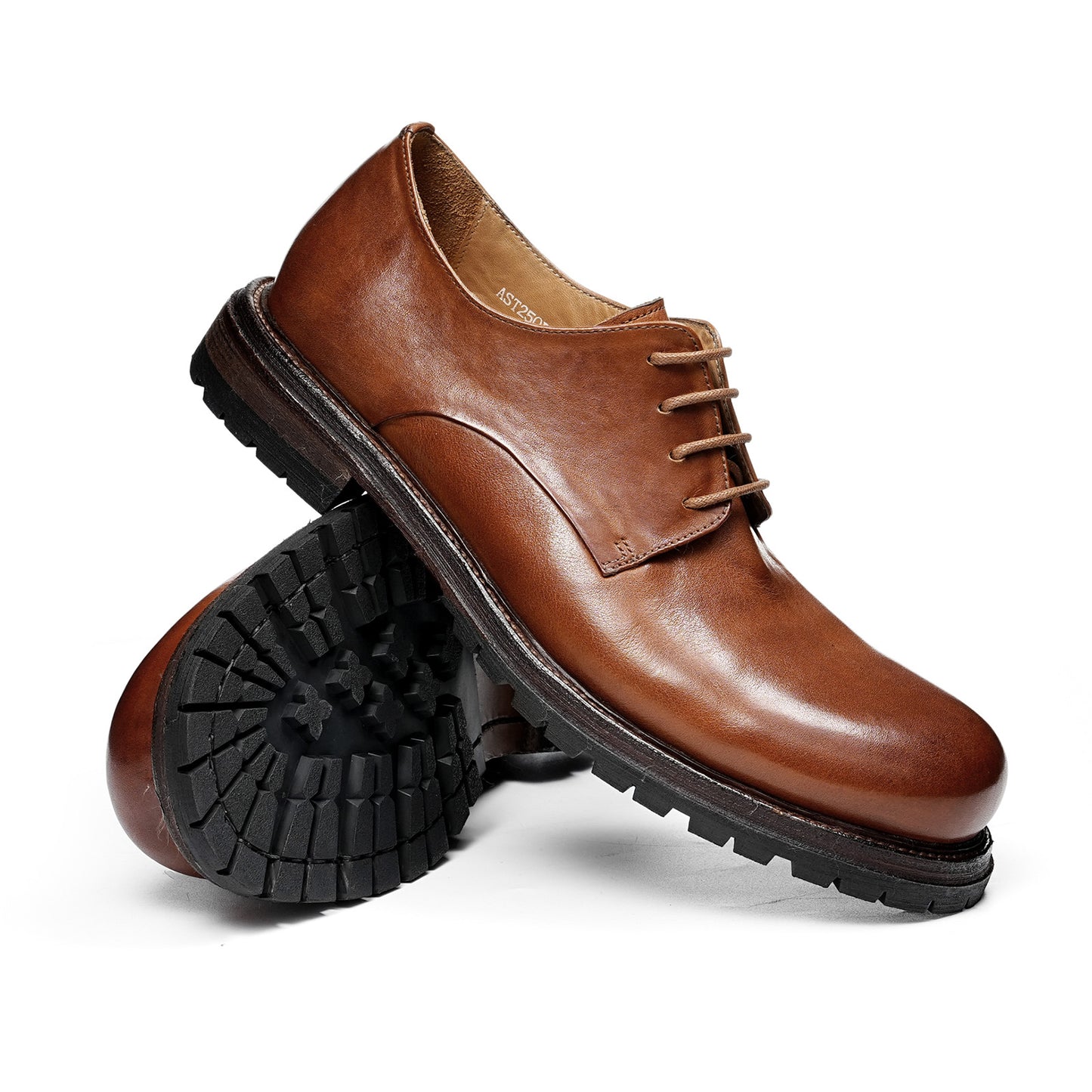 Men's Derby Shoes Round-Toe with Robust Sole