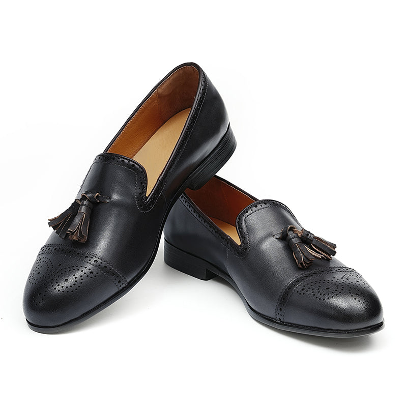 Men's Loafers - Elegant Tassel & Brogue Design for Formal & Casual