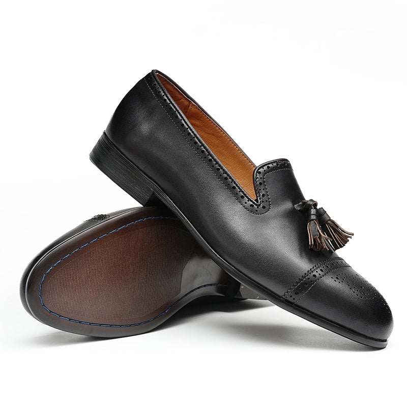 Men's Loafers - Elegant Tassel & Brogue Design for Formal & Casual