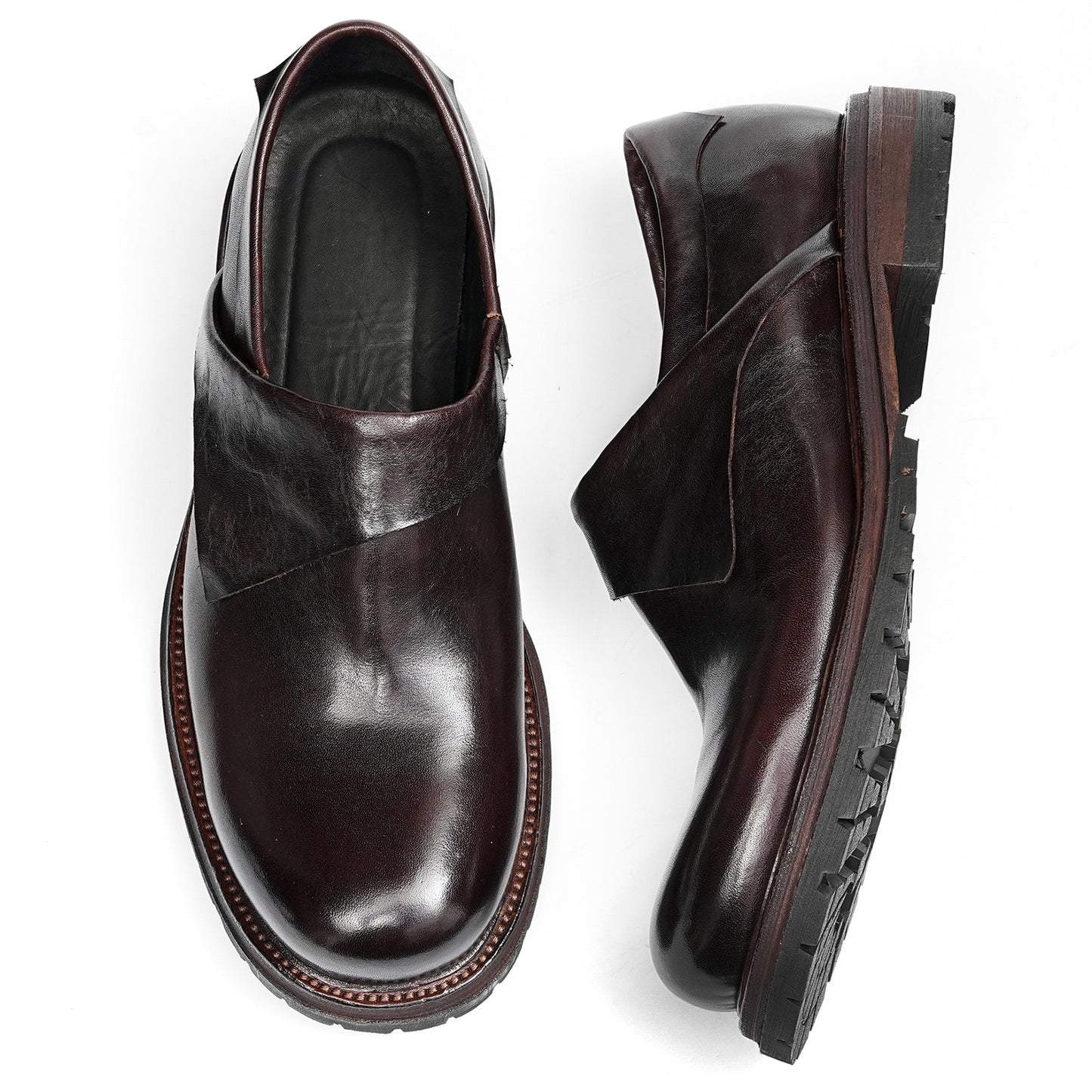 Urban Edge Men's Loafers | Sculpted Overlap Detail & Bold Platform Sole