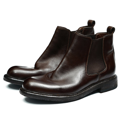 Horsehide Chelsea Boots Classic Goodyear Welted Retro Style Washing Process