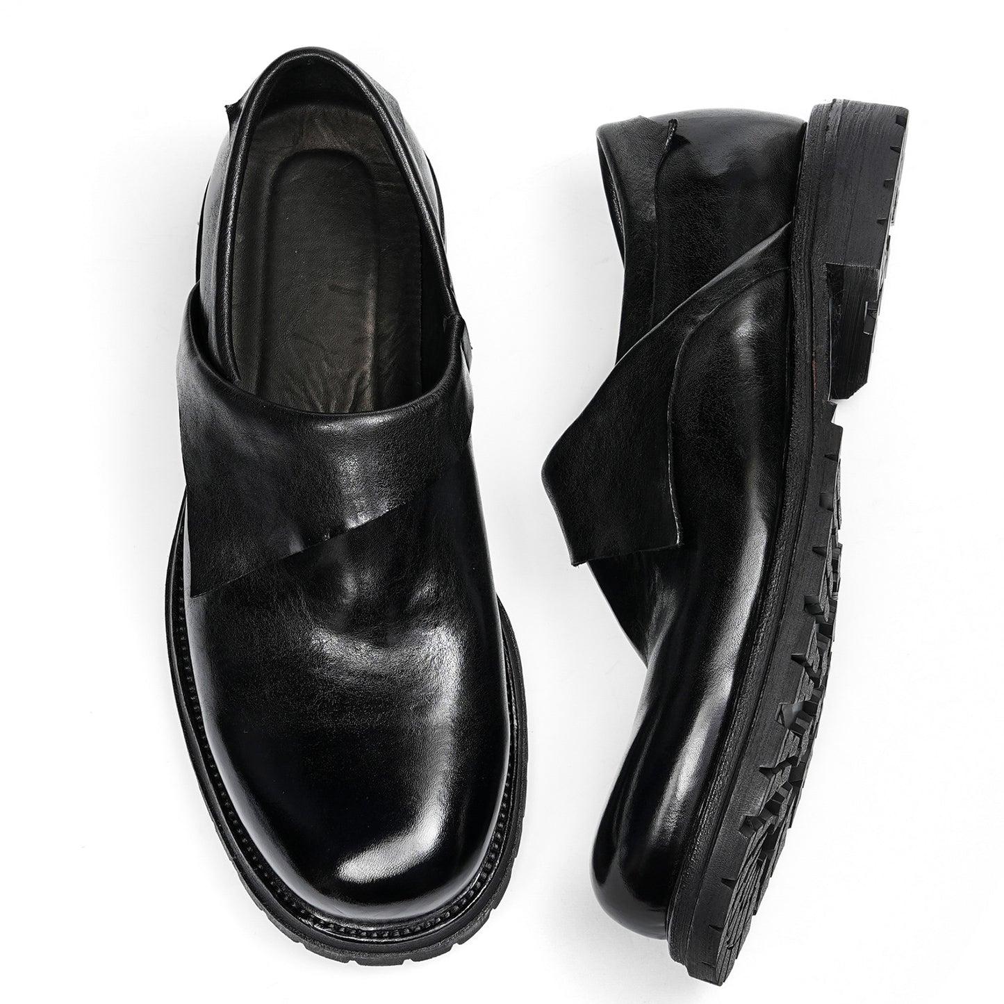 Urban Edge Men's Loafers | Sculpted Overlap Detail & Bold Platform Sole