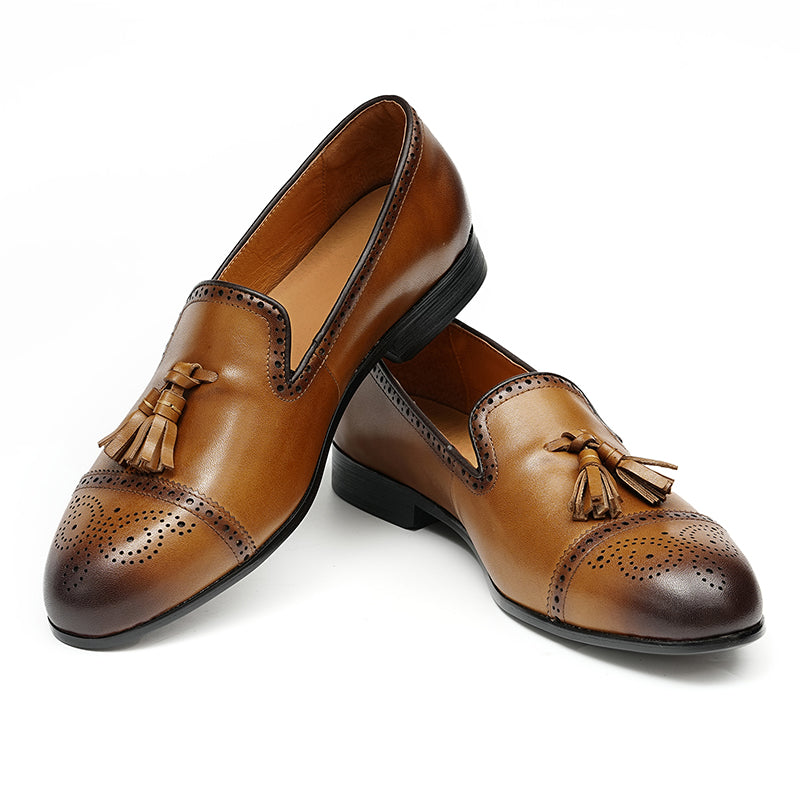 Men's Loafers - Elegant Tassel & Brogue Design for Formal & Casual