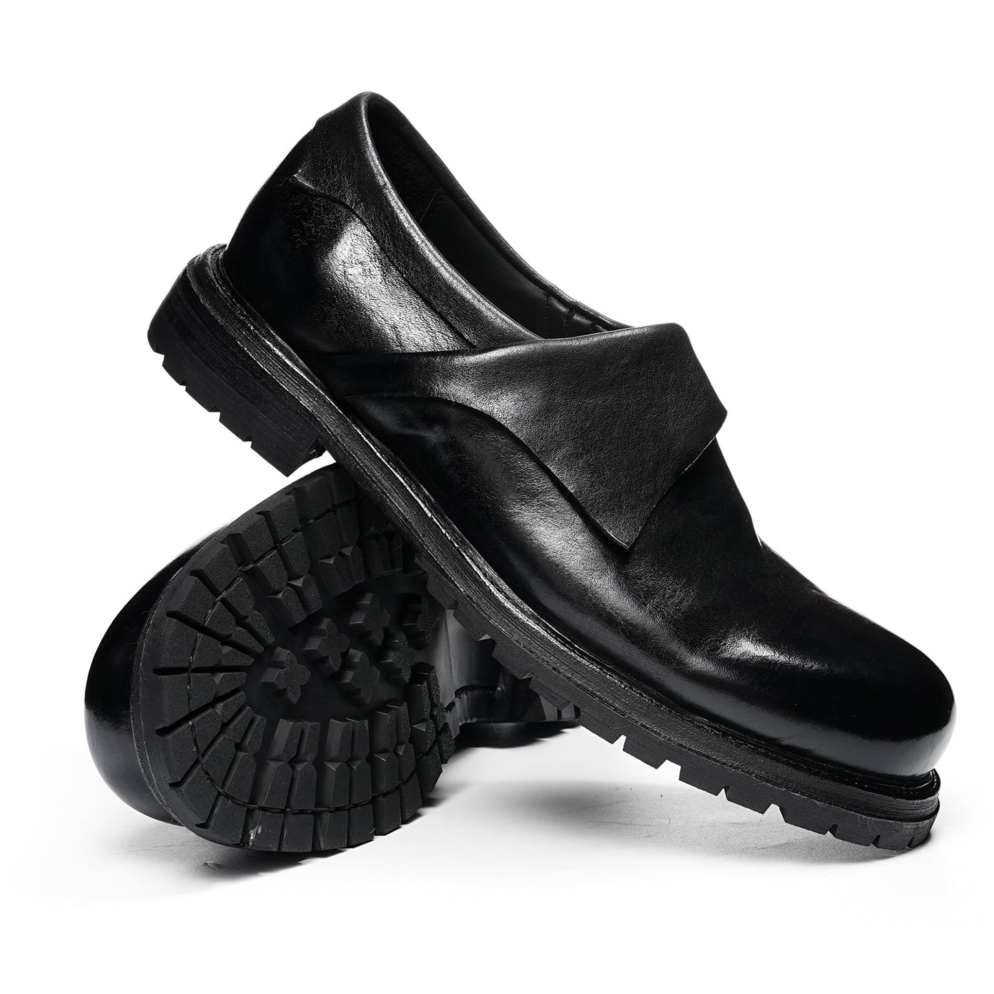 Urban Edge Men's Loafers | Sculpted Overlap Detail & Bold Platform Sole