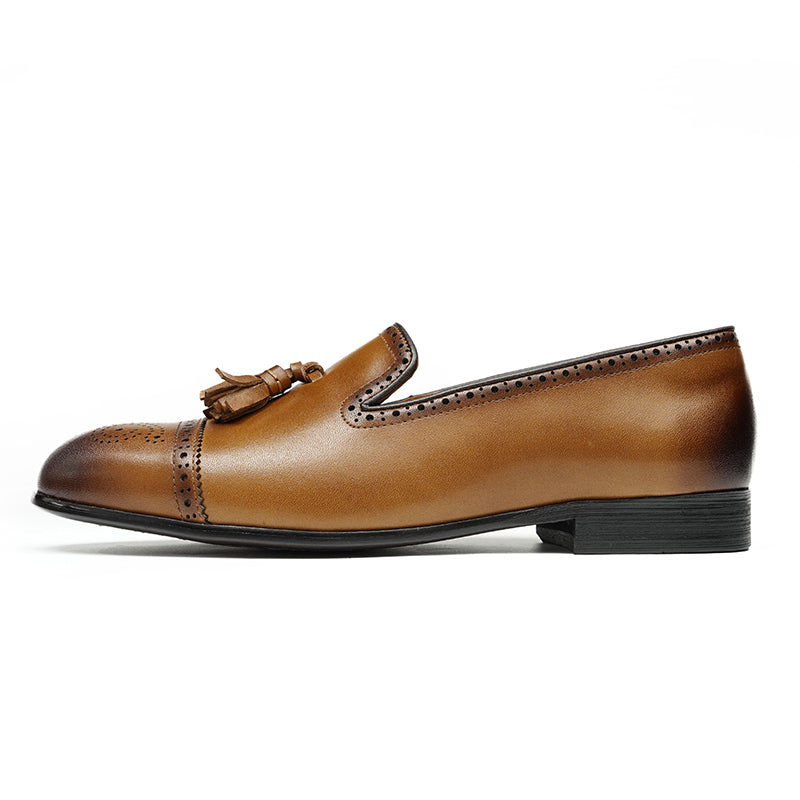 Men's Loafers - Elegant Tassel & Brogue Design for Formal & Casual