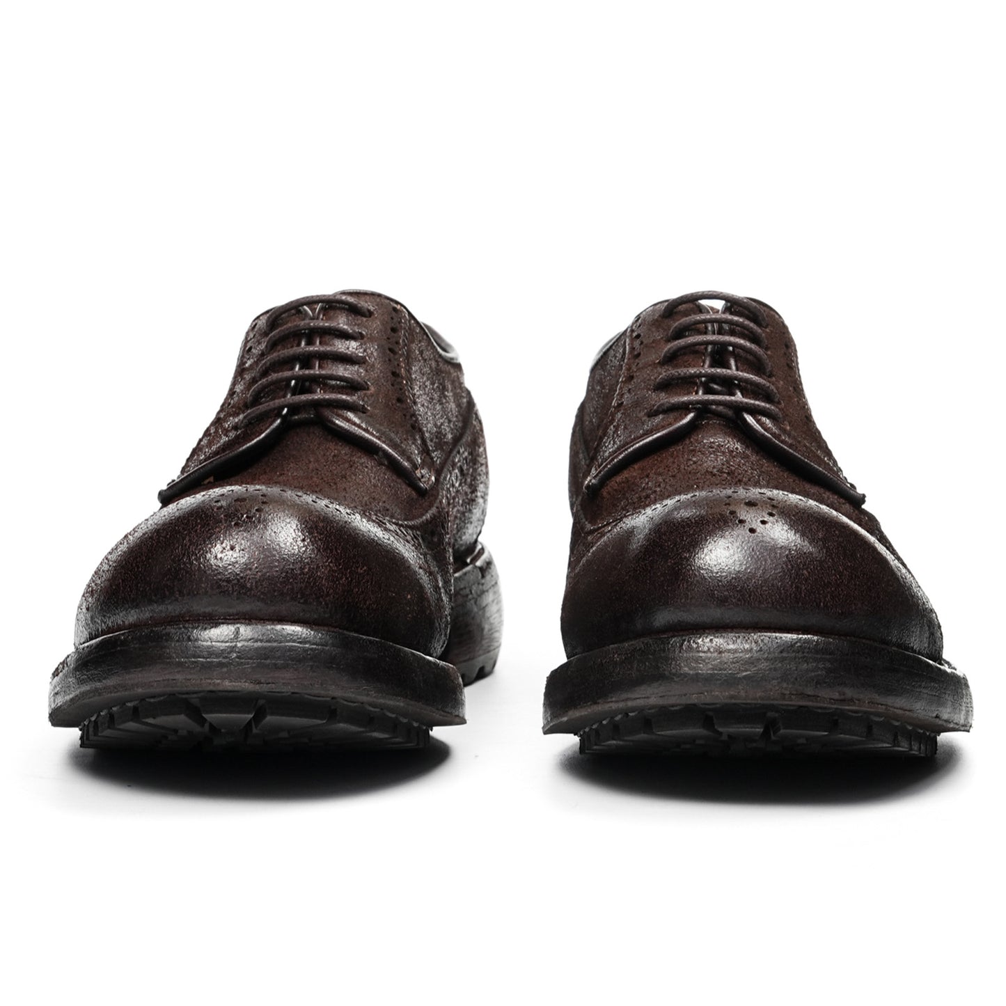 Men's Handcrafted Horsehide Brogue Shoes with Intricate Perforated Patterns