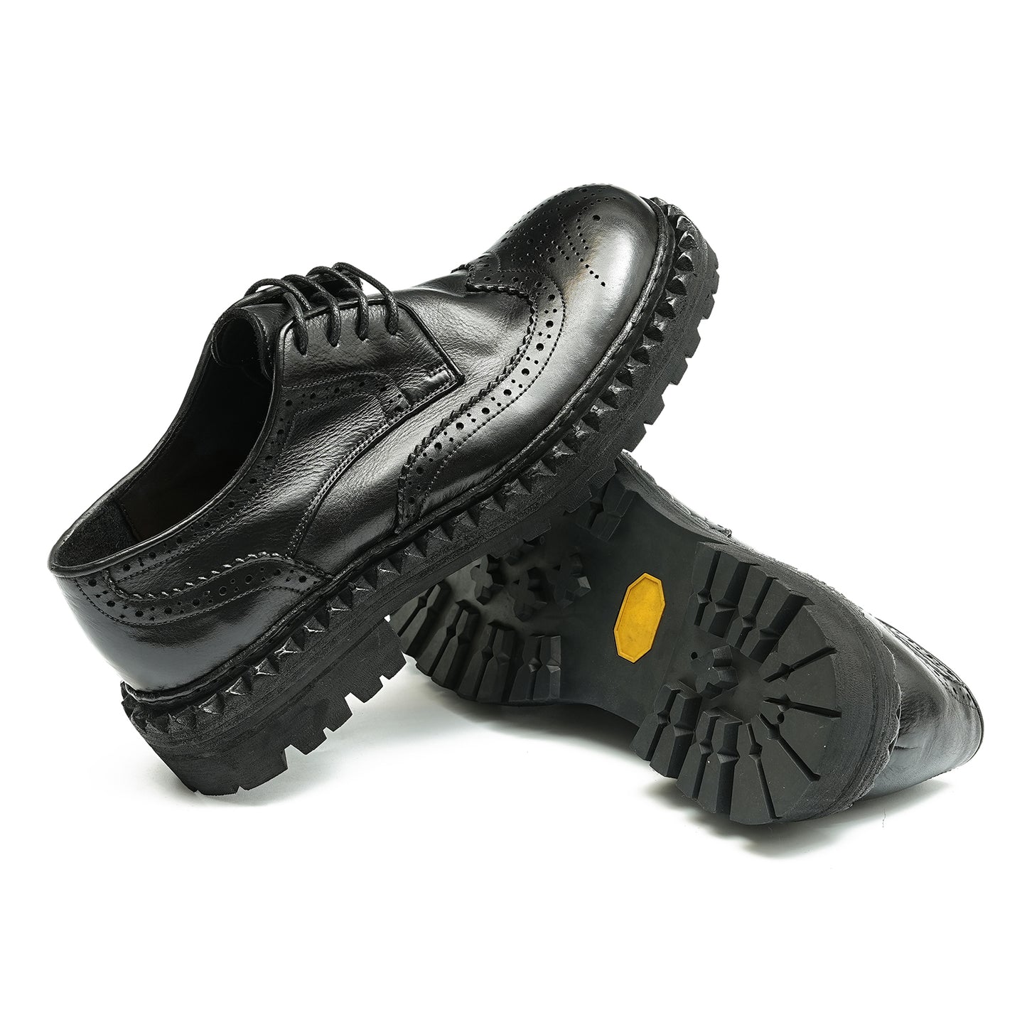 Men's Brogue Derby Shoes – Genuine Horsehide Leather Goodyear Welted Retro Style Washing Process
