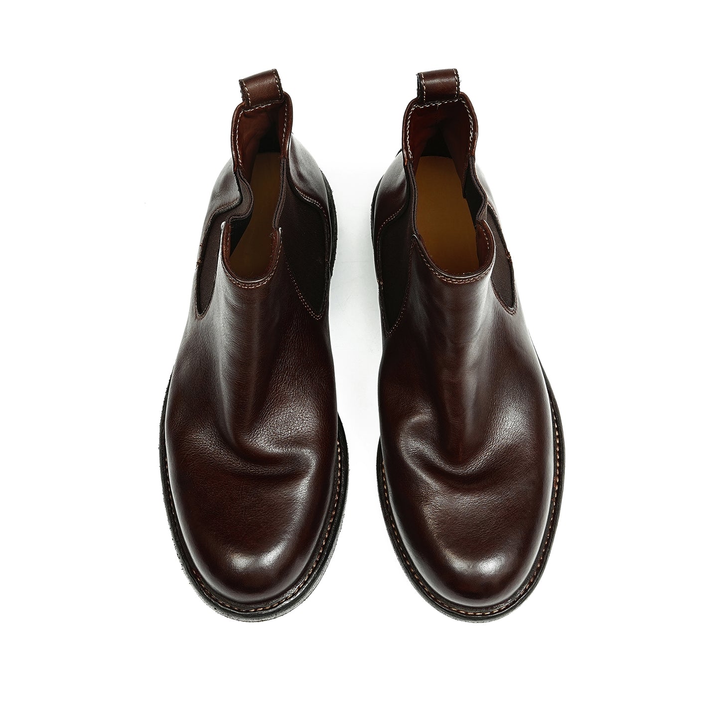 Botas Chelsea de piel de caballo, estilo retro, Goodyear Welted, proceso de lavado