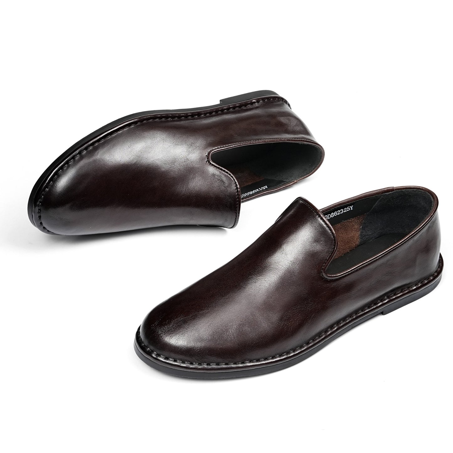 Men's Refined Slip-Ons Shoes with Artisan Stitching & Streamlined Silhouette