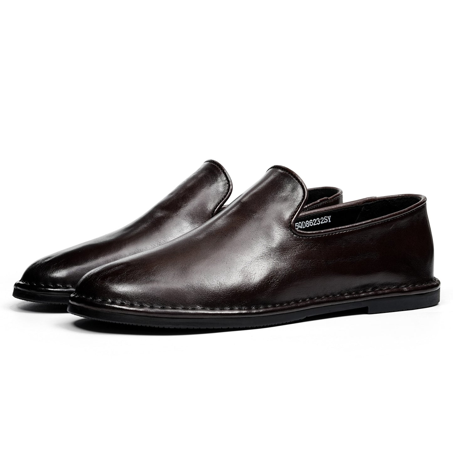Men's Refined Slip-Ons Shoes with Artisan Stitching & Streamlined Silhouette
