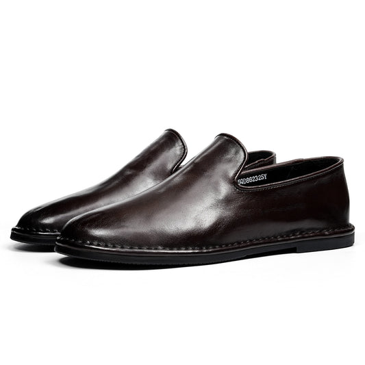 Men's Refined Slip-Ons Shoes with Artisan Stitching & Streamlined Silhouette