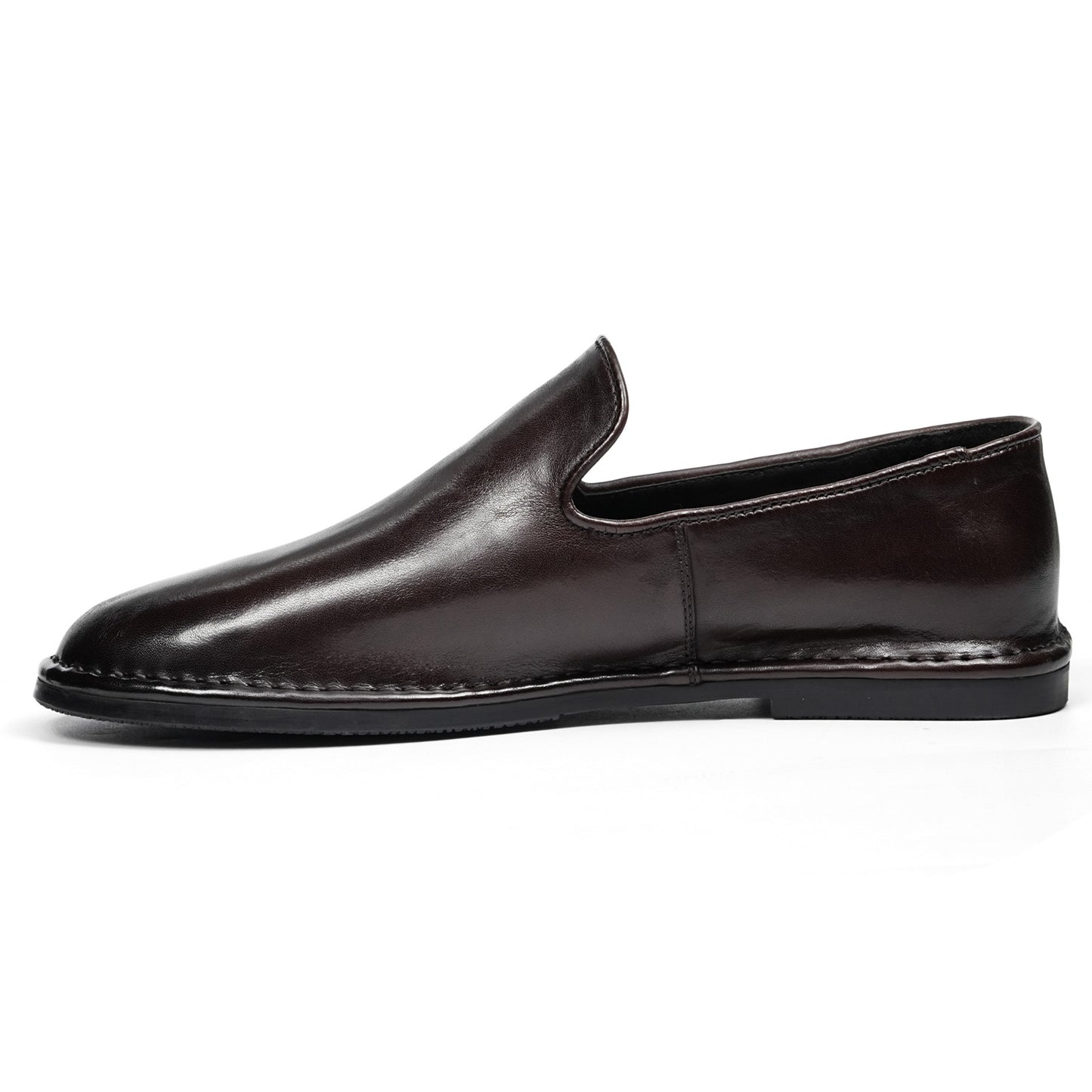 Men's Refined Slip-Ons Shoes with Artisan Stitching & Streamlined Silhouette