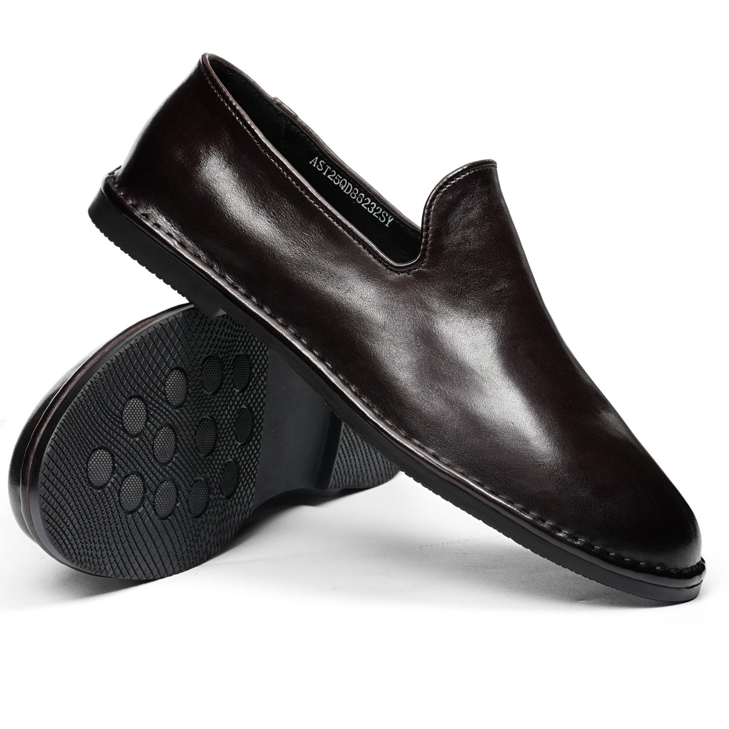 Men's Refined Slip-Ons Shoes with Artisan Stitching & Streamlined Silhouette