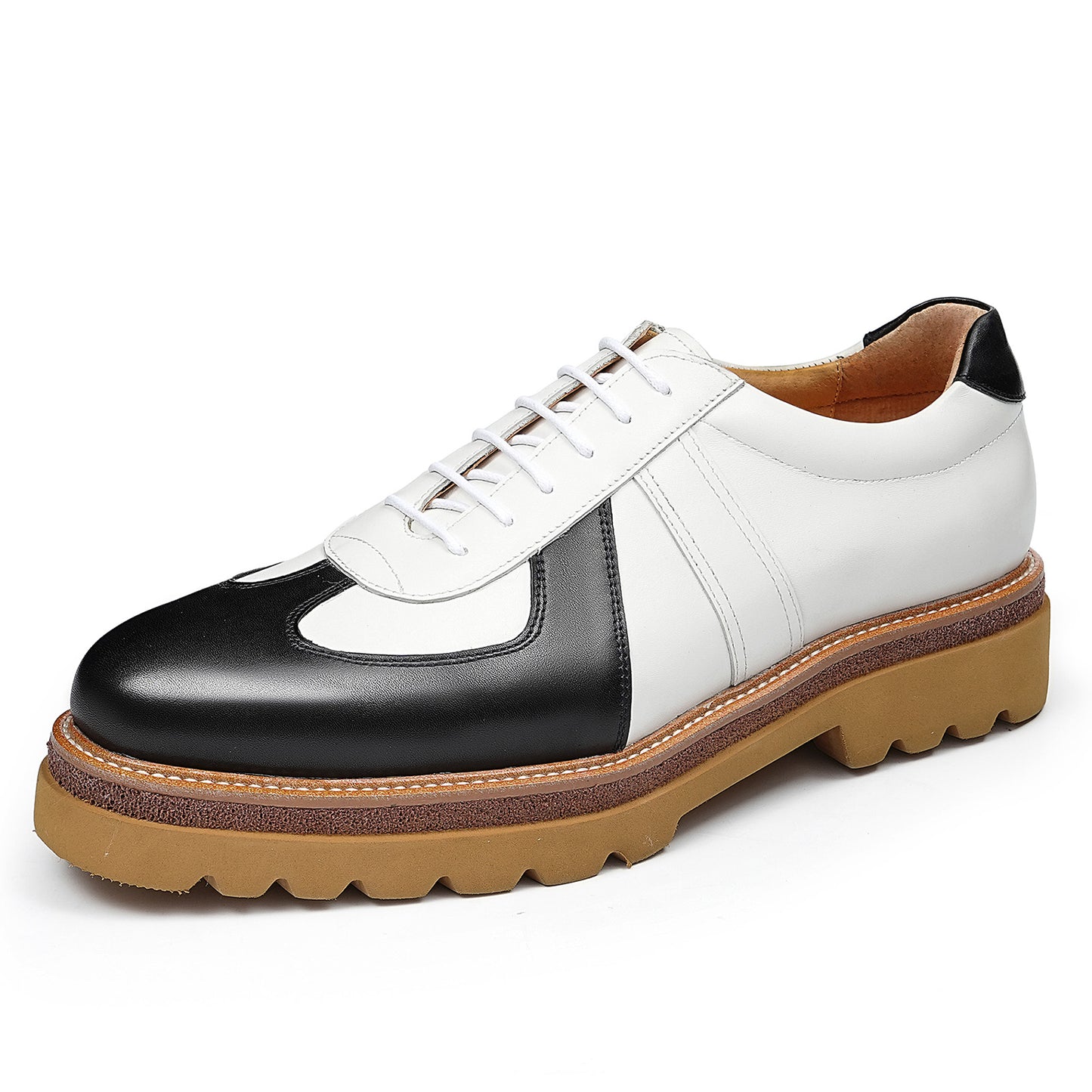 Men's Sneaker with Structured Lace-Up Textured Panels & Layered Sole