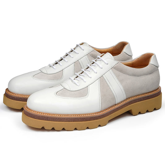 Men's Sneaker with Structured Lace-Up Textured Panels & Layered Sole