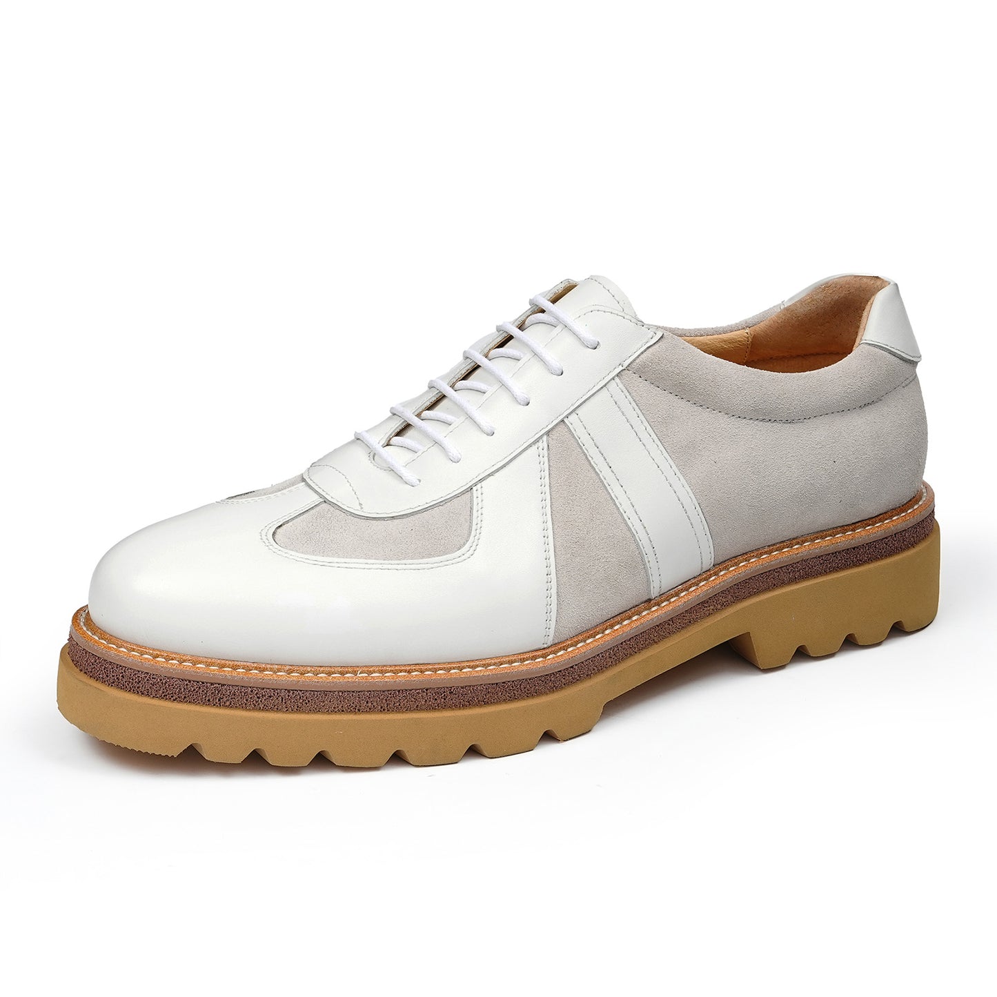 Men's Sneaker with Structured Lace-Up Textured Panels & Layered Sole