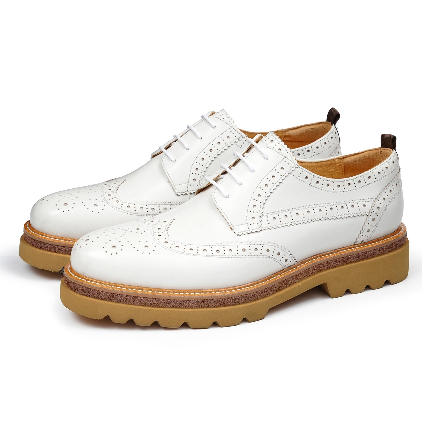 Men‘s Derbys Shoes Heritage Brogue with Ornamental Detail & Bold Sole