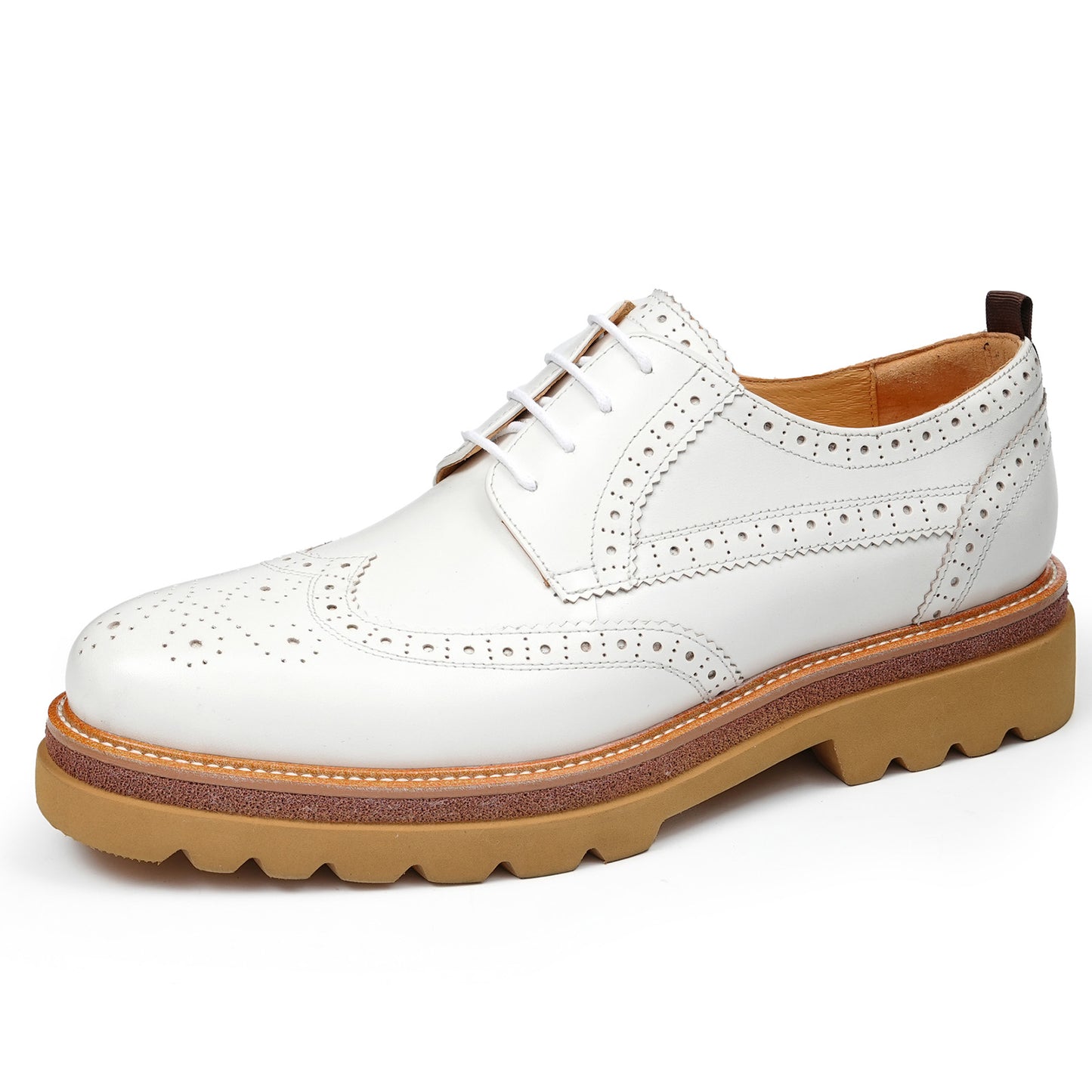Men‘s Derbys Shoes Heritage Brogue with Ornamental Detail & Bold Sole
