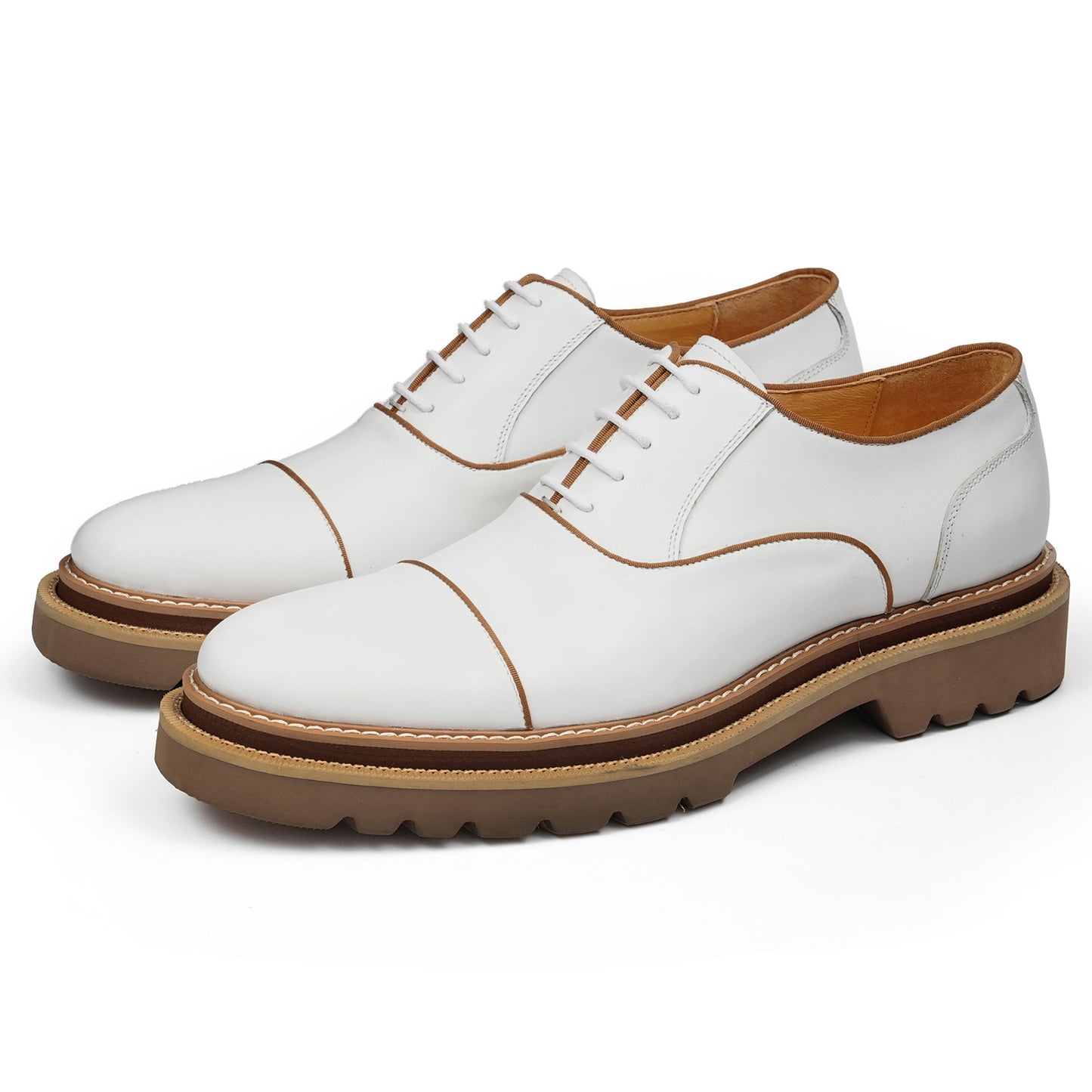 Men's Oxford Shoes: Casual Stitching & Rugged Chunky Sole