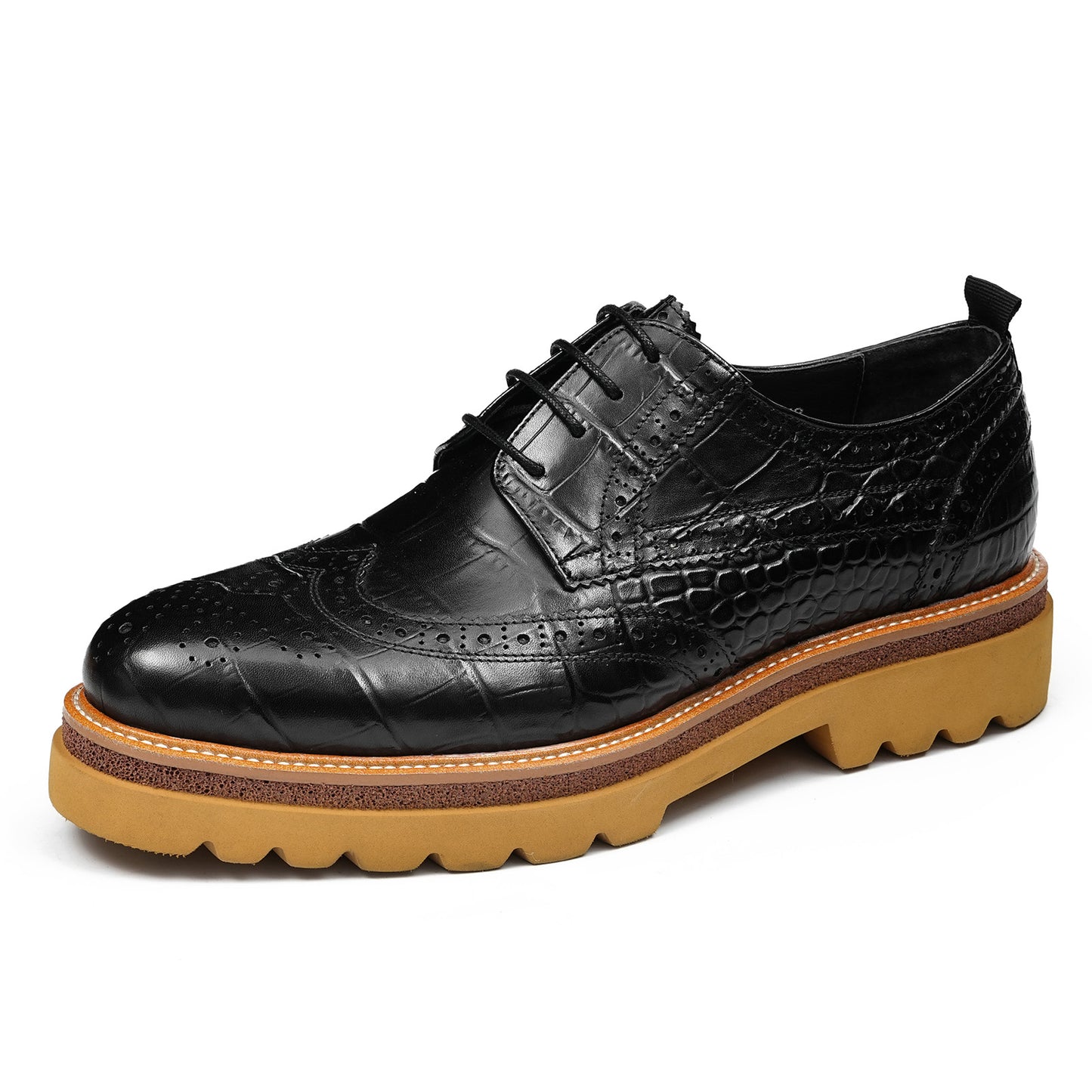 Men's Derby Shoes: Statement Lace-Up Brogue Upper & Bold Platform Sole