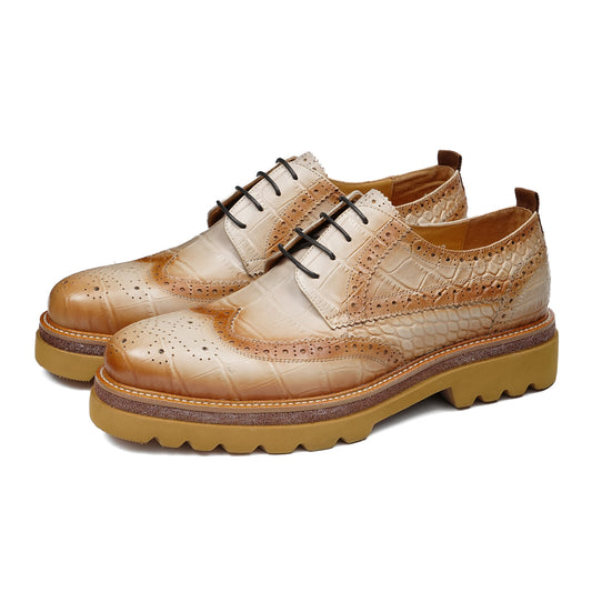 Men's Derby Shoes: Statement Lace-Up Brogue Upper & Bold Platform Sole