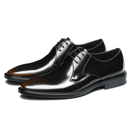 Men's Elegant Derby Shoes with Sleek Profile & High-Shine Finish