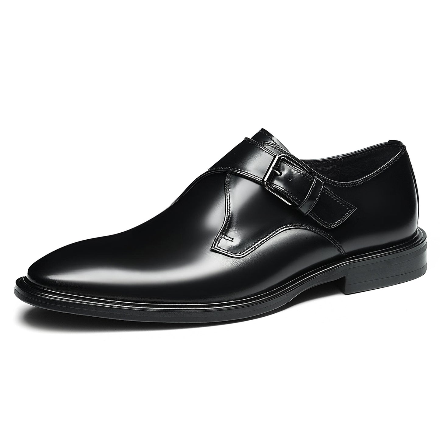 Men's Monk Strap Dress Shoes Glossy Leather