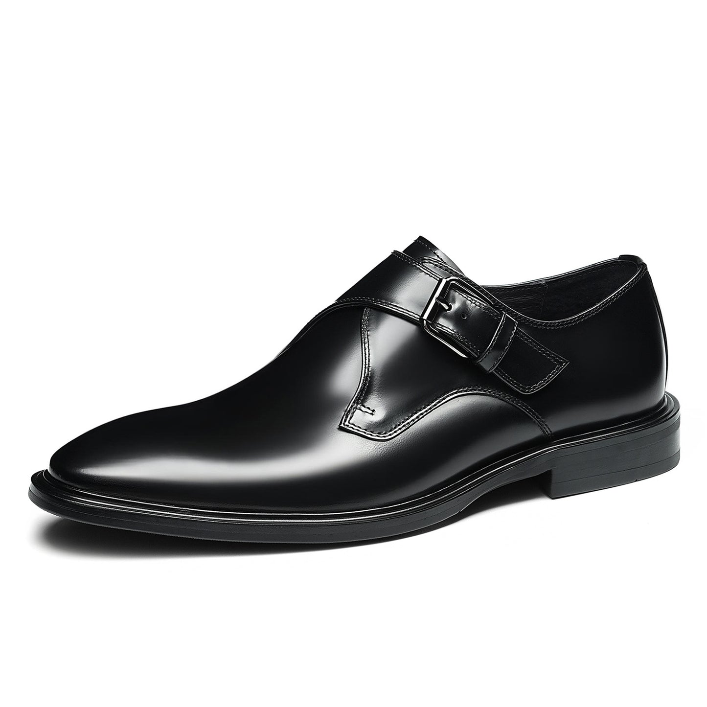 Men's Single Monk Strap Dress Shoes with Refined Buckle Detail