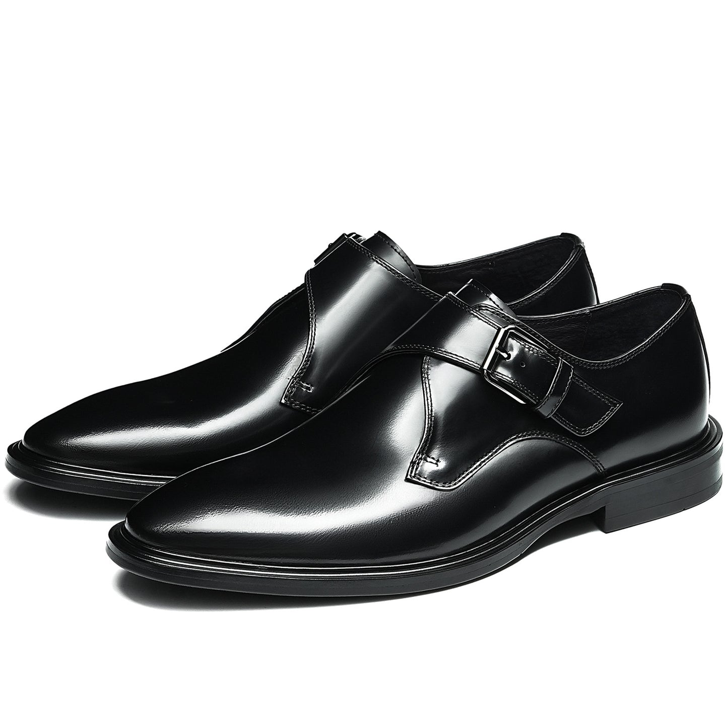 Men's Single Monk Strap Dress Shoes with Refined Buckle Detail