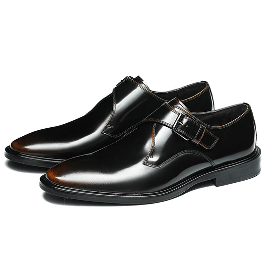 Men's Monk Strap Dress Shoes Glossy Leather