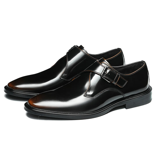 Men's Single Monk Strap Dress Shoes with Refined Buckle Detail