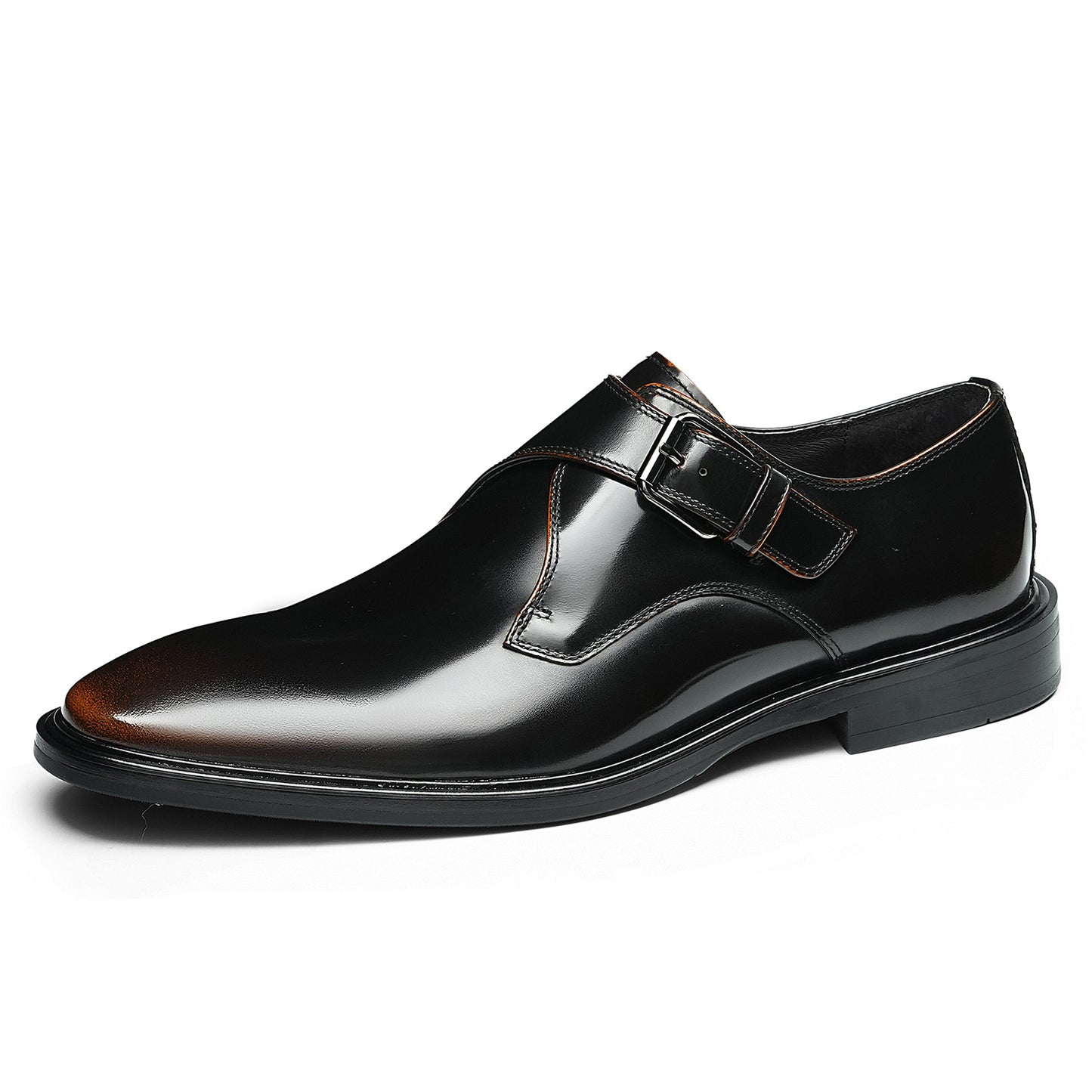 Men's Single Monk Strap Dress Shoes with Refined Buckle Detail