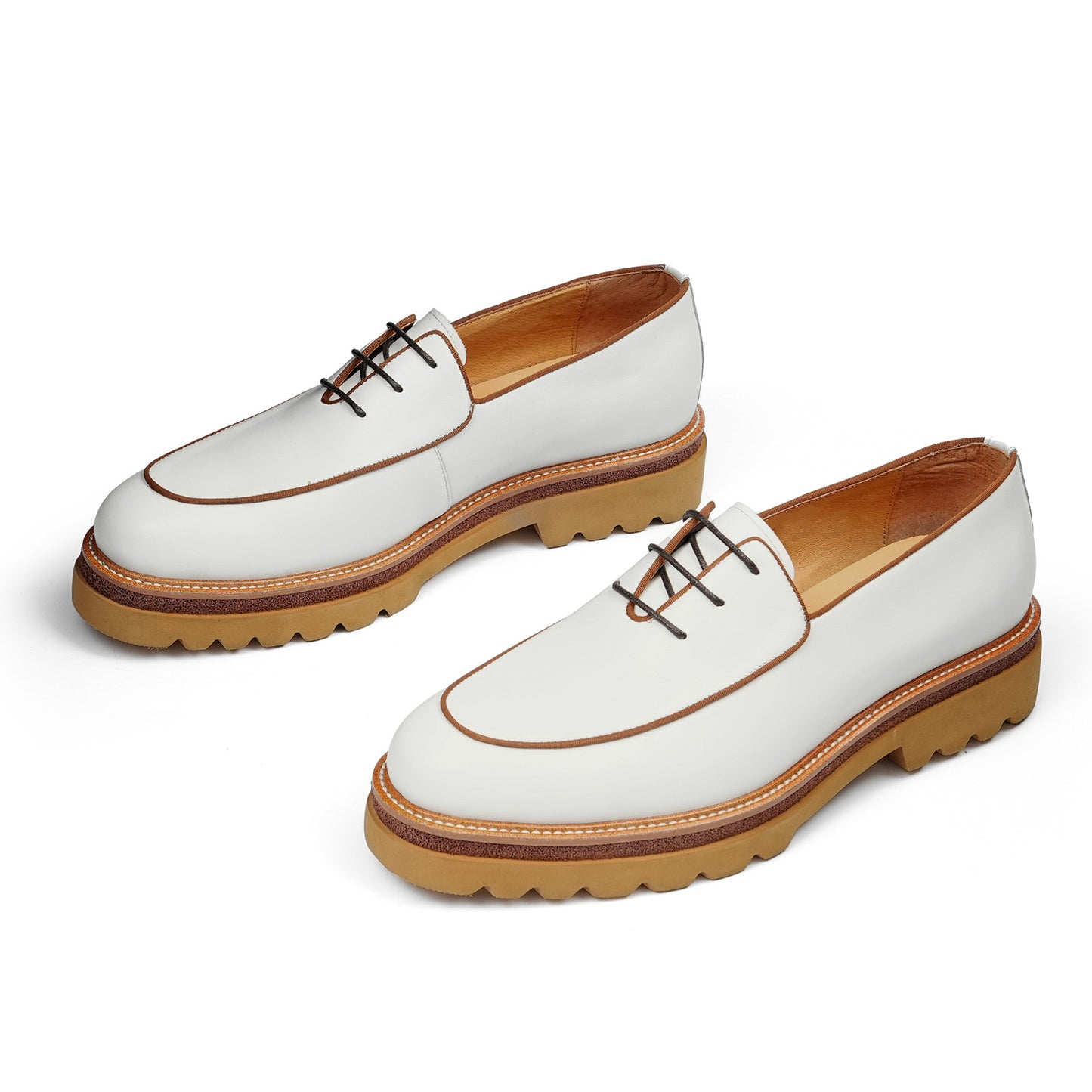 Men's Classic Loafers with Textured Pattern & Bold Sole Accent