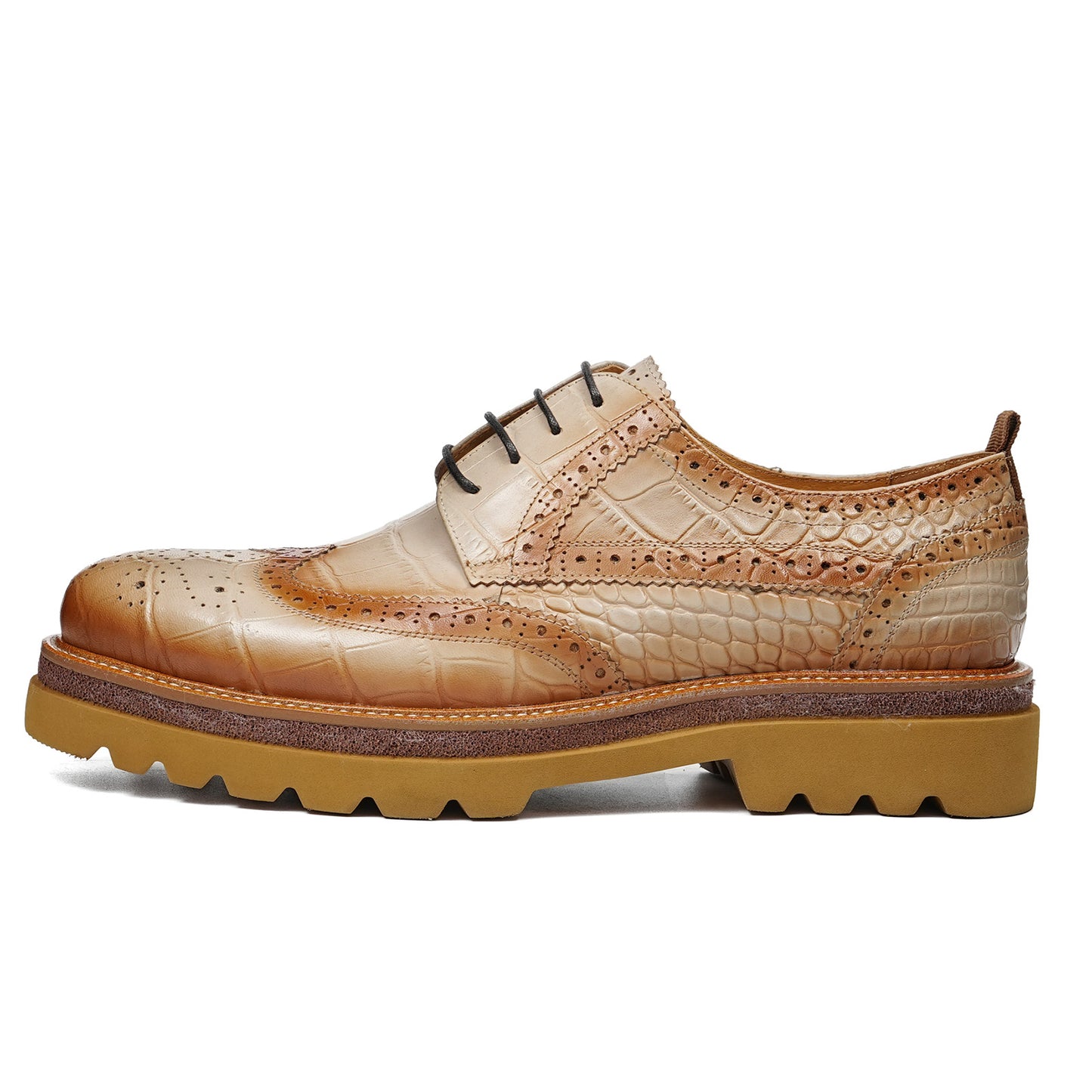 Men's Derby Shoes: Statement Lace-Up Brogue Upper & Bold Platform Sole