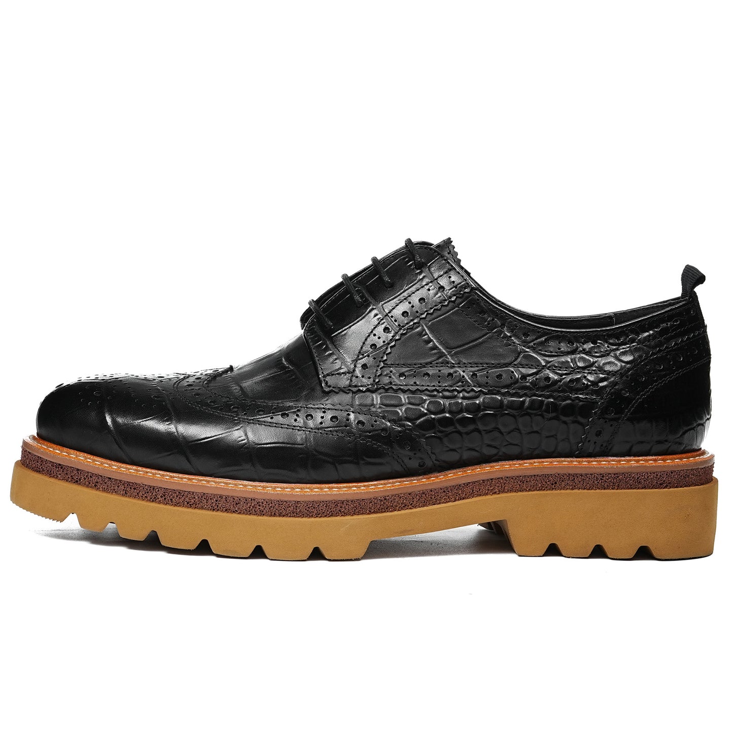 Men's Derby Shoes: Statement Lace-Up Brogue Upper & Bold Platform Sole