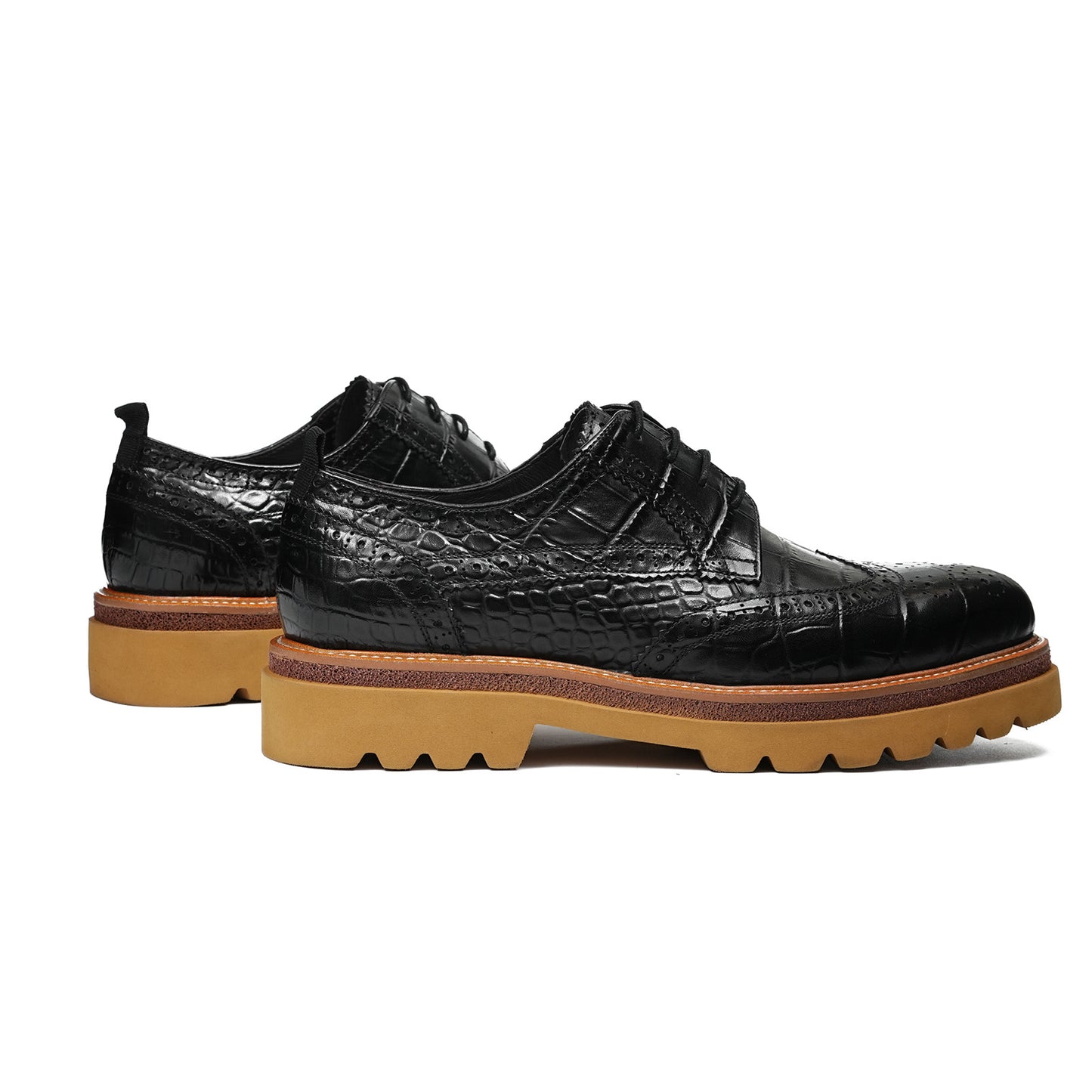 Men's Derby Shoes: Statement Lace-Up Brogue Upper & Bold Platform Sole