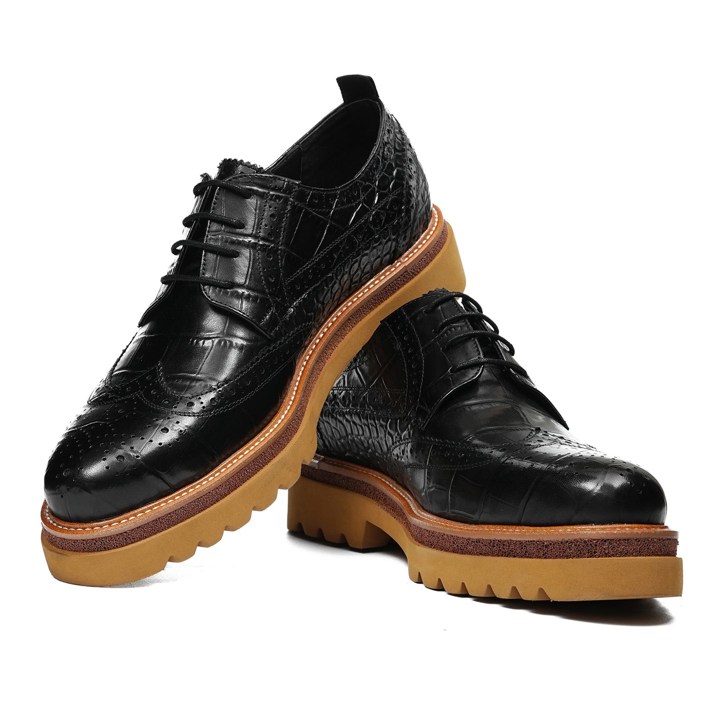 Men's Derby Shoes: Statement Lace-Up Brogue Upper & Bold Platform Sole