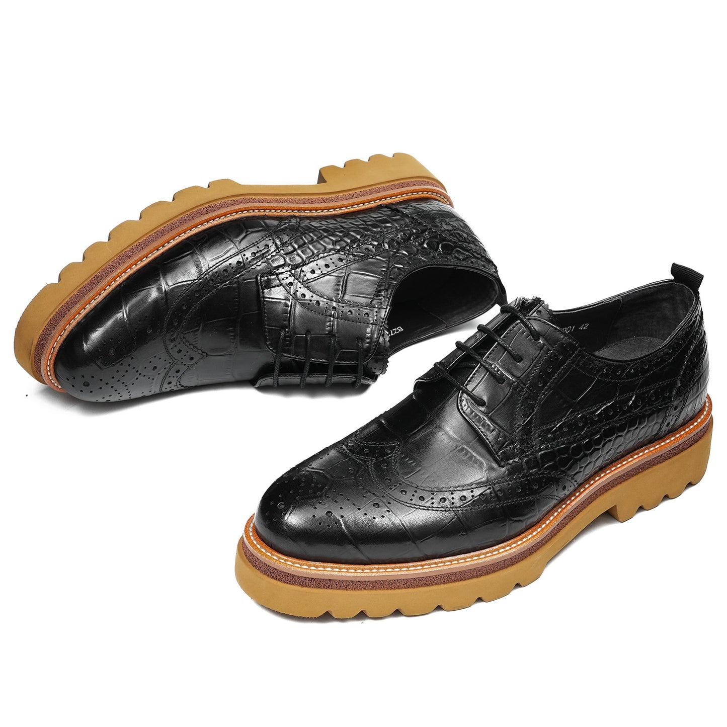 Men's Derby Shoes: Statement Lace-Up Brogue Upper & Bold Platform Sole