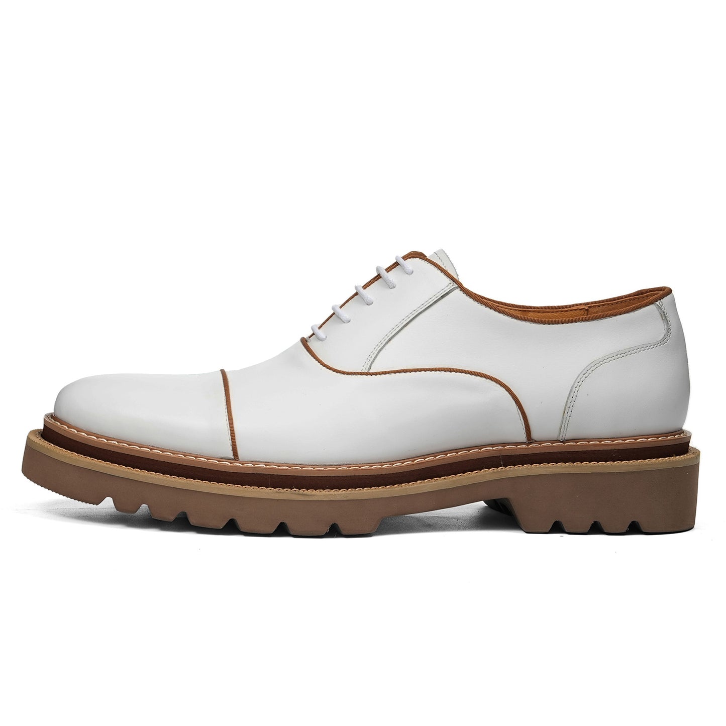 Men's Oxford Shoes: Casual Stitching & Rugged Chunky Sole