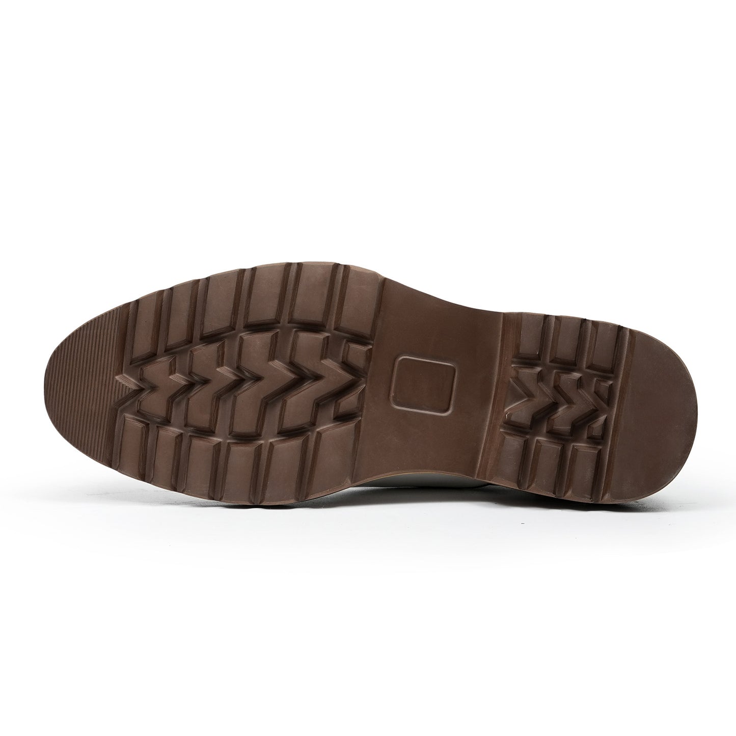 Men's Oxford Shoes: White Lace-Up with Contrast Stitch & Rugged Sole