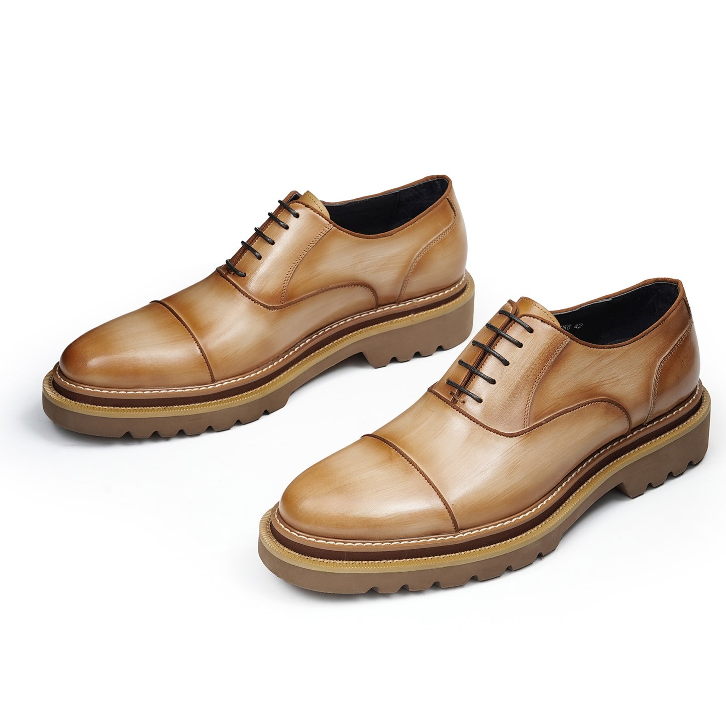 Men's Oxford Shoes: Casual Stitching & Rugged Chunky Sole