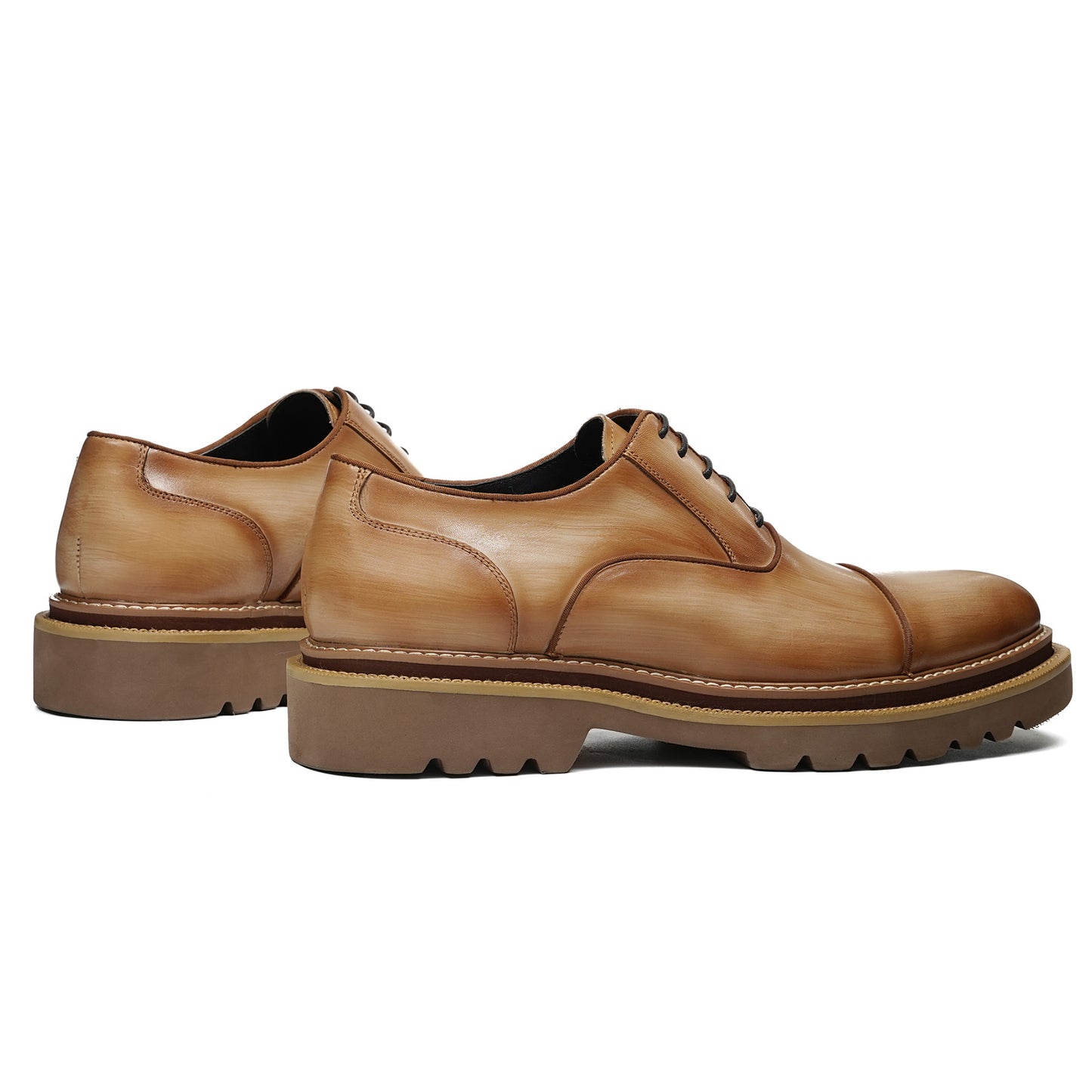 Men's Oxford Shoes: Casual Stitching & Rugged Chunky Sole