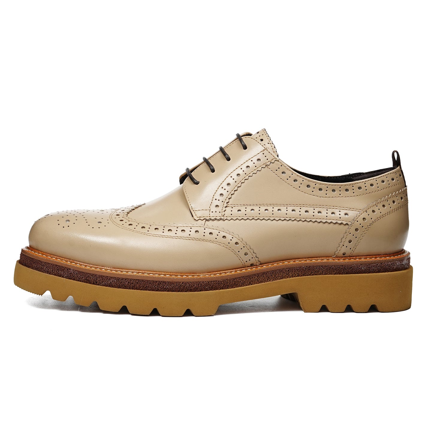 Men‘s Derbys Shoes Heritage Brogue with Ornamental Detail & Bold Sole