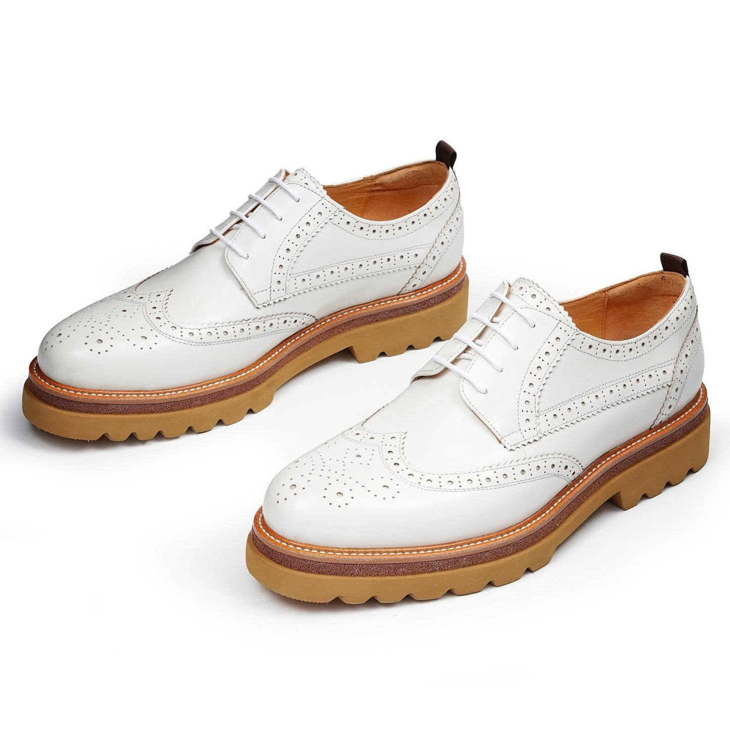 Men‘s Derbys Shoes Heritage Brogue with Ornamental Detail & Bold Sole