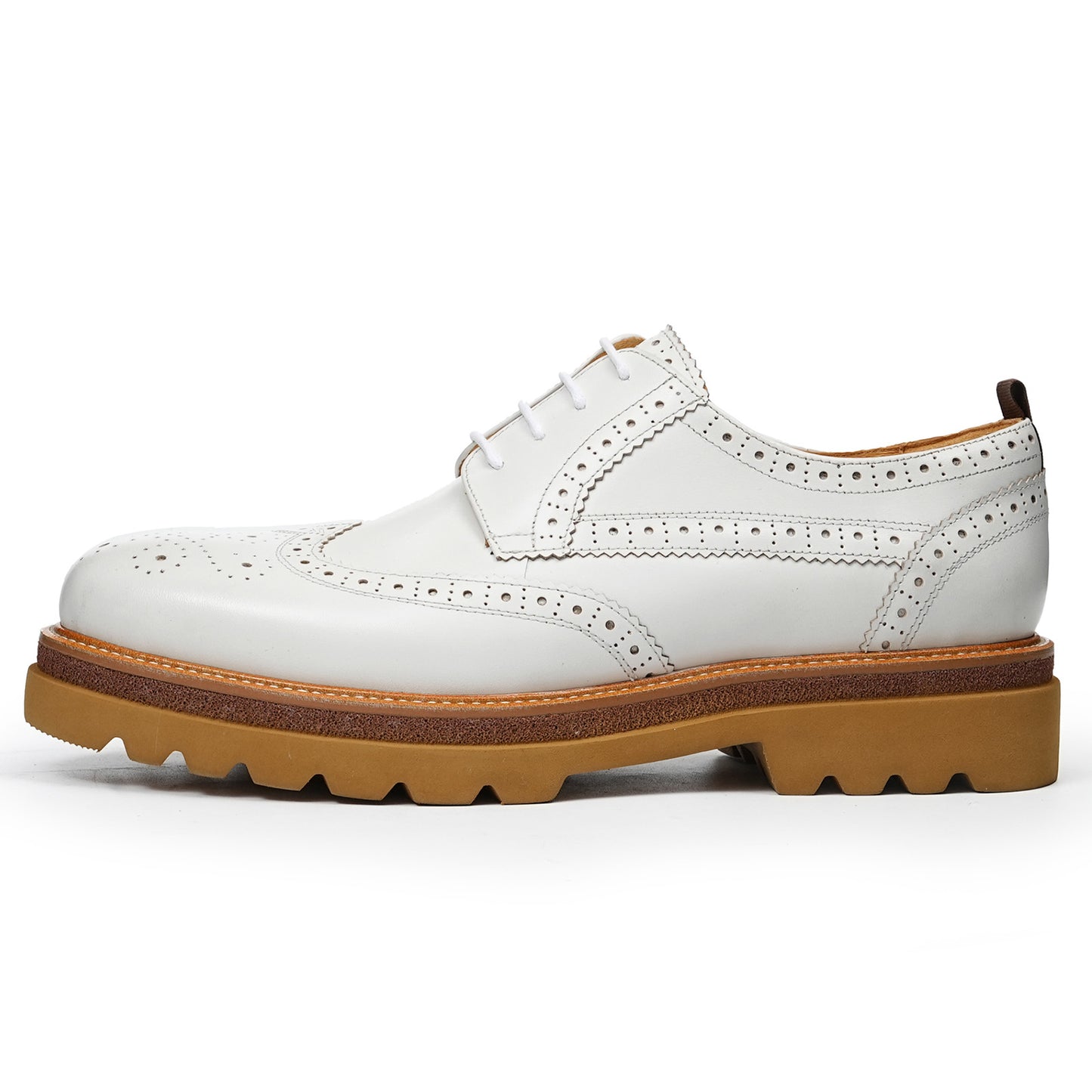 Men‘s Derbys Shoes Heritage Brogue with Ornamental Detail & Bold Sole